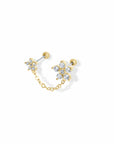 Twilight London Barbell Stud Gold Daisy Chain Earring