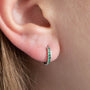 Twilight London Hoop Earrings Silver Green Huggie Hoops