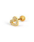 Twilight London Barbell Earring Gold Halo Heart Piercing