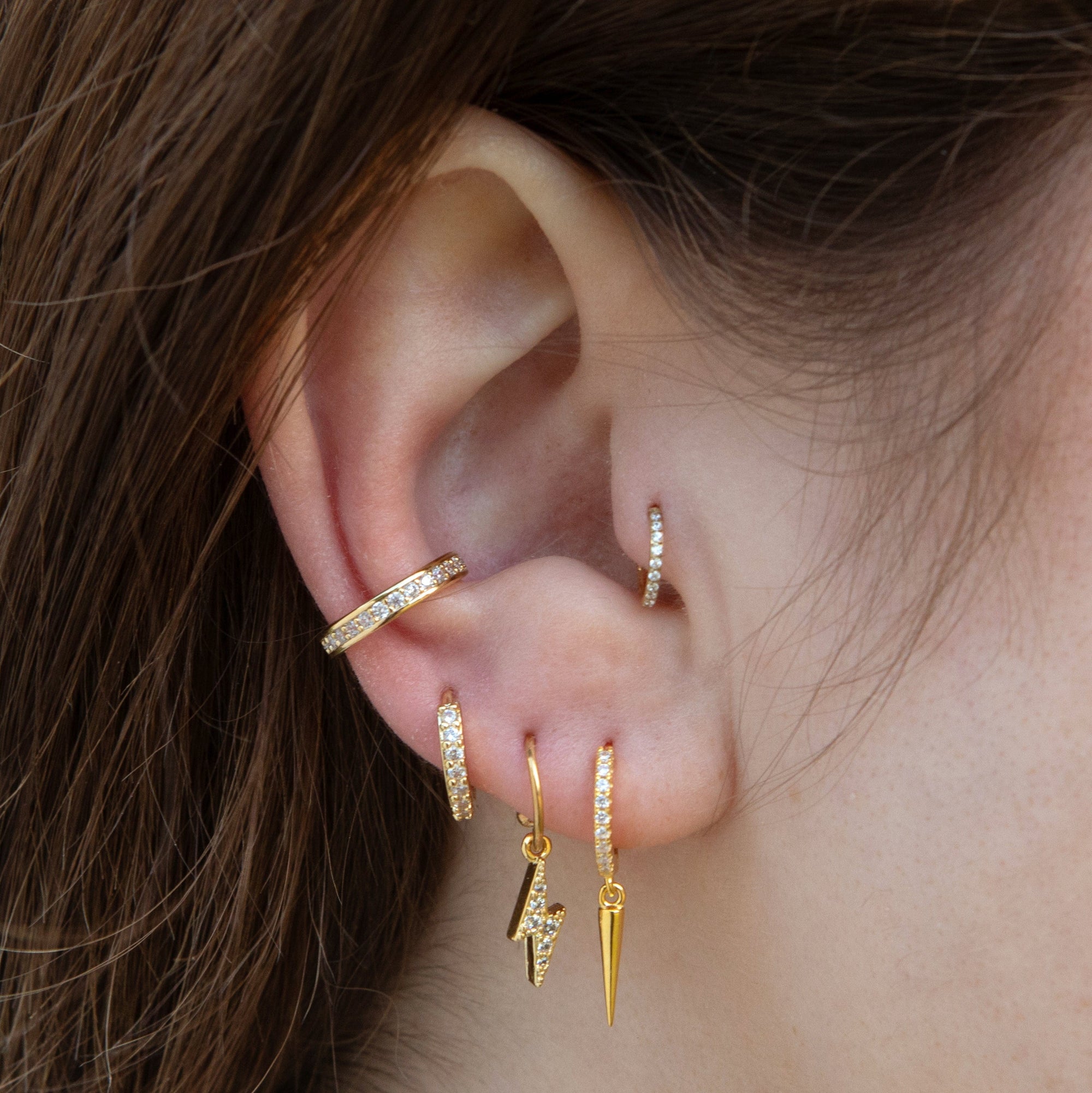 Twilight London Charm Hoop Lightening Bolt Charm Hoop Earrings