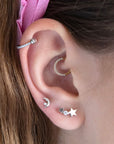 Twilight London Stud Earrings Moon Dot Piercing