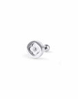 Twilight London Barbell Stud Silver Mother of Pearl Circle Earring