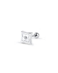 Twilight London Barbell Earring Silver Mother of Pearl Square Earring