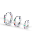 Twilight London Hoop Earrings Silver / 6mm Multi Colored Huggie Hoop Earring