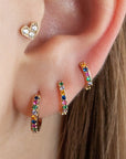 Twilight London Hoop Earrings Gold / 6mm Multi Colored Huggie Hoop Earring