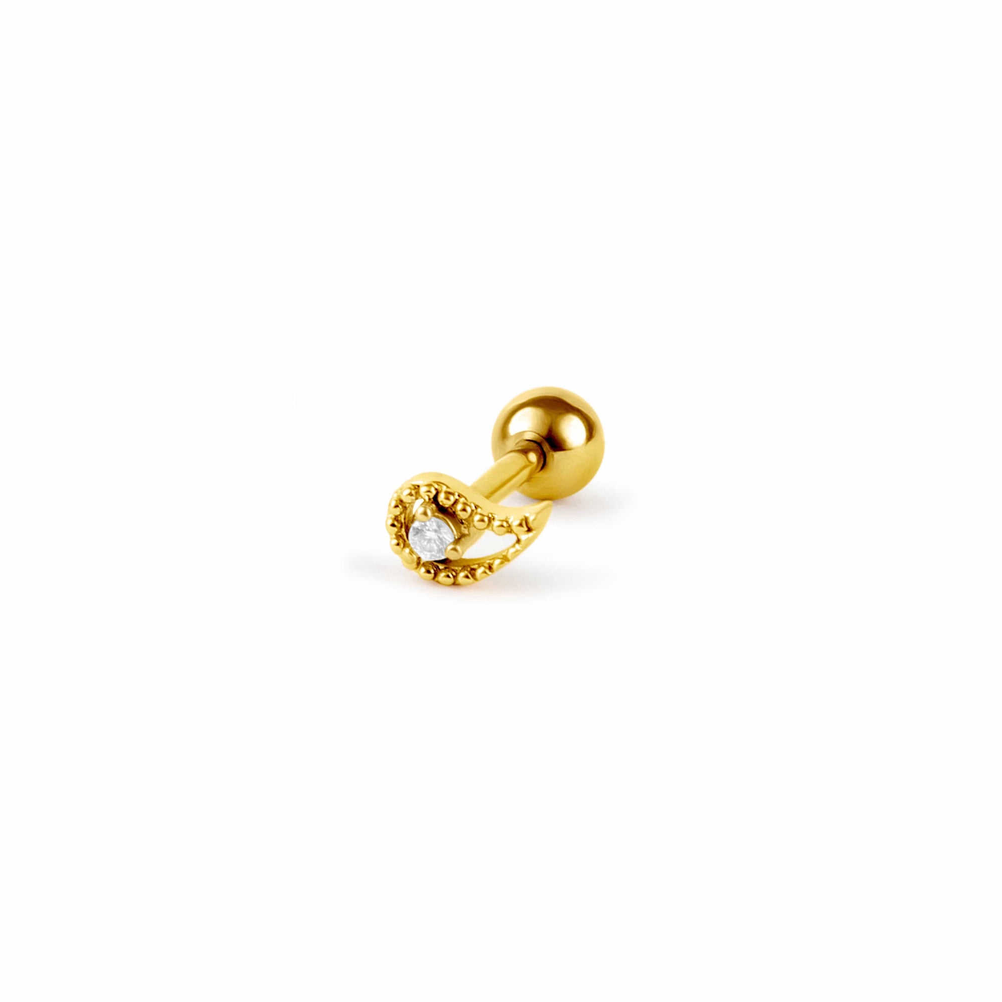 Twilight London Barbell Stud Gold Paisley Piercing