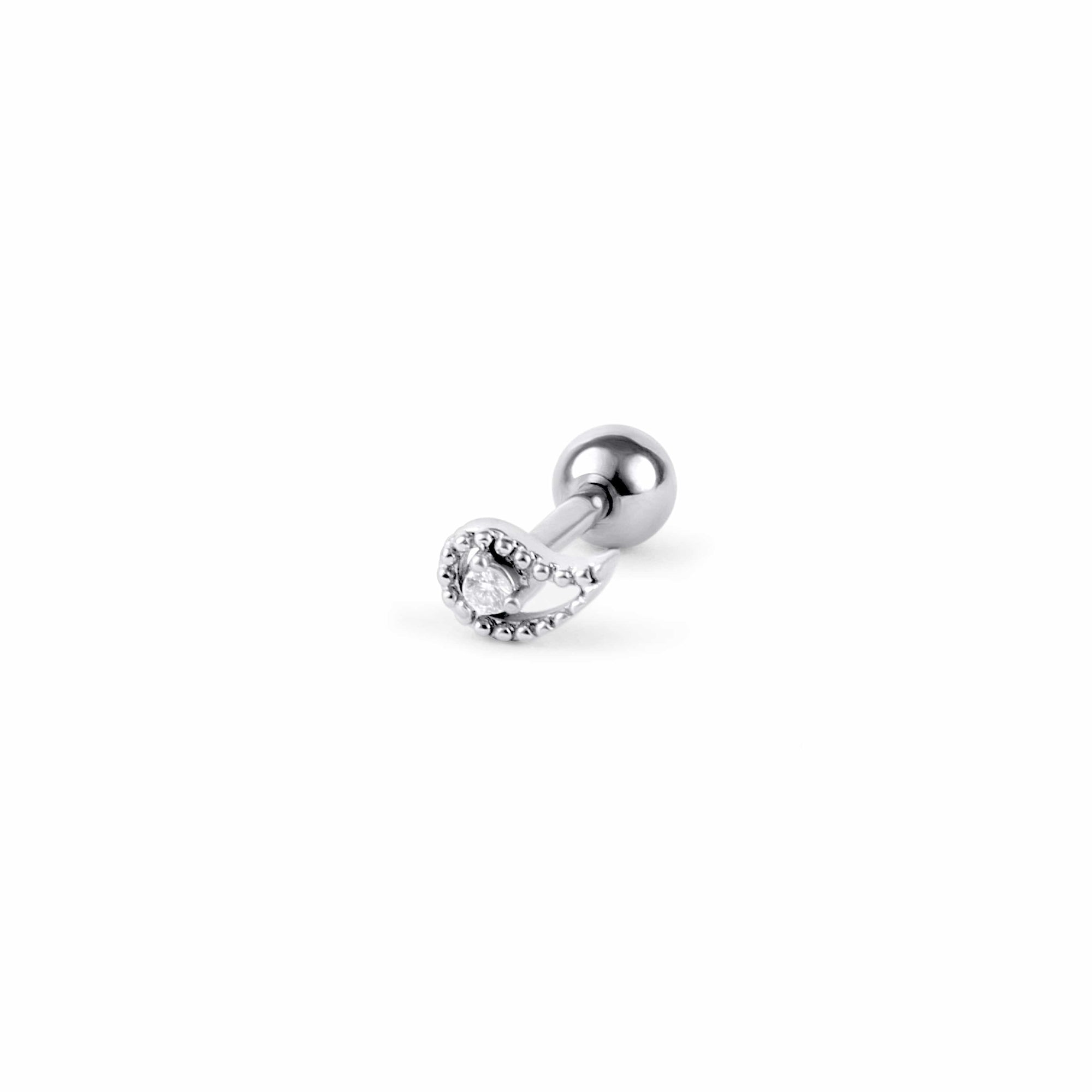 Twilight London Barbell Stud Silver Paisley Piercing