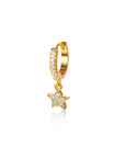 Twilight London Hoop Earrings Gold Star CZ Huggie Hoop